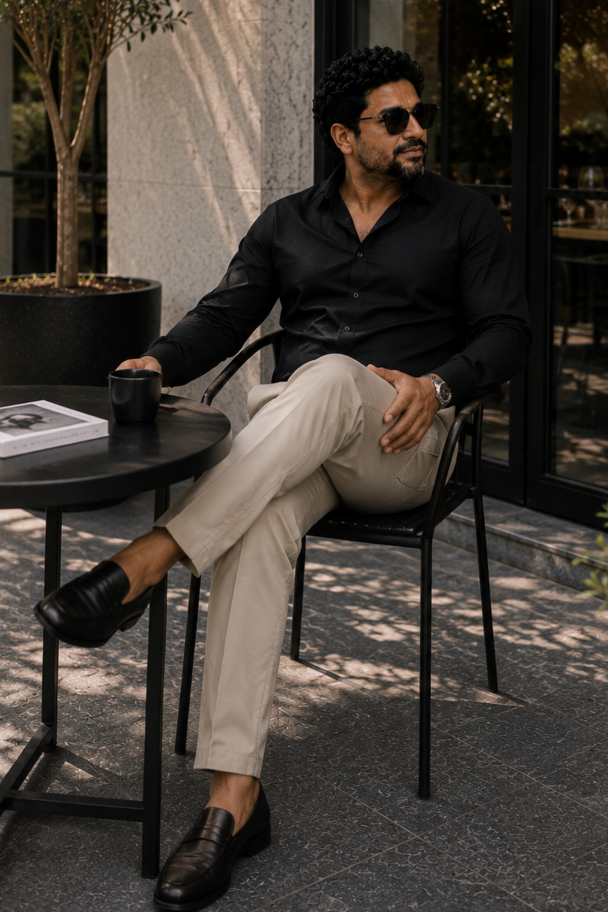 Midnight Black Poplin Cotton Shirt