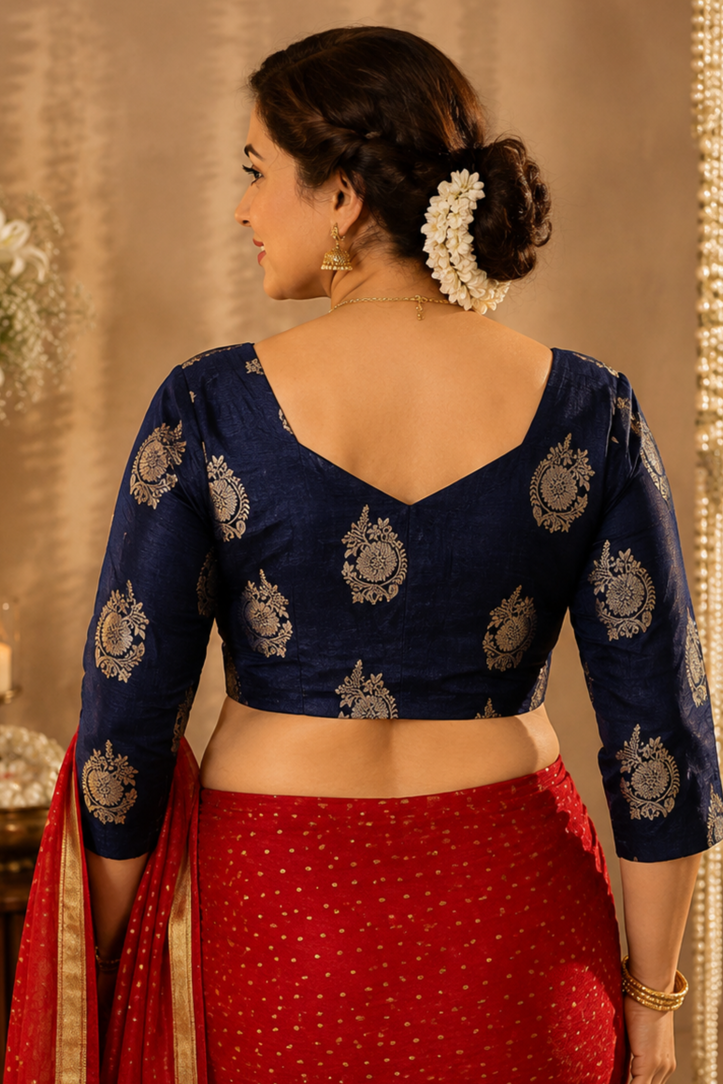 Midnight Blue Silk Blouse