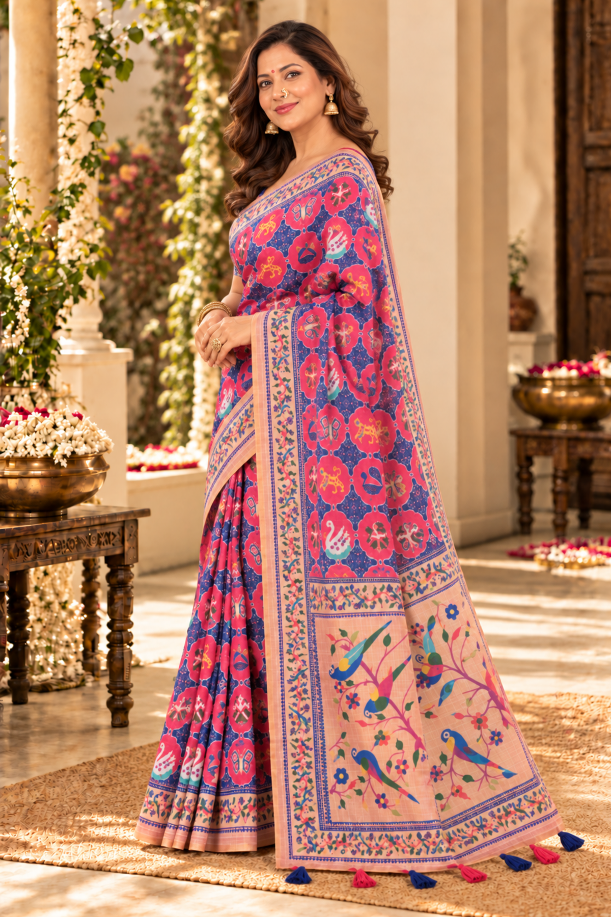 Mihira Printed Saree With 1.5 Mtr Blouse Piece