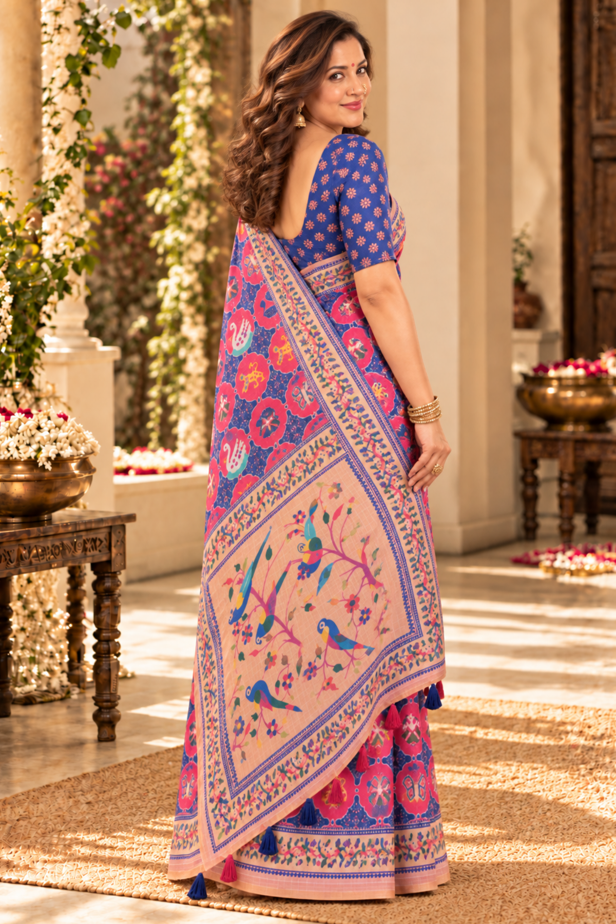 Mihira Printed Saree With 1.5 Mtr Blouse Piece