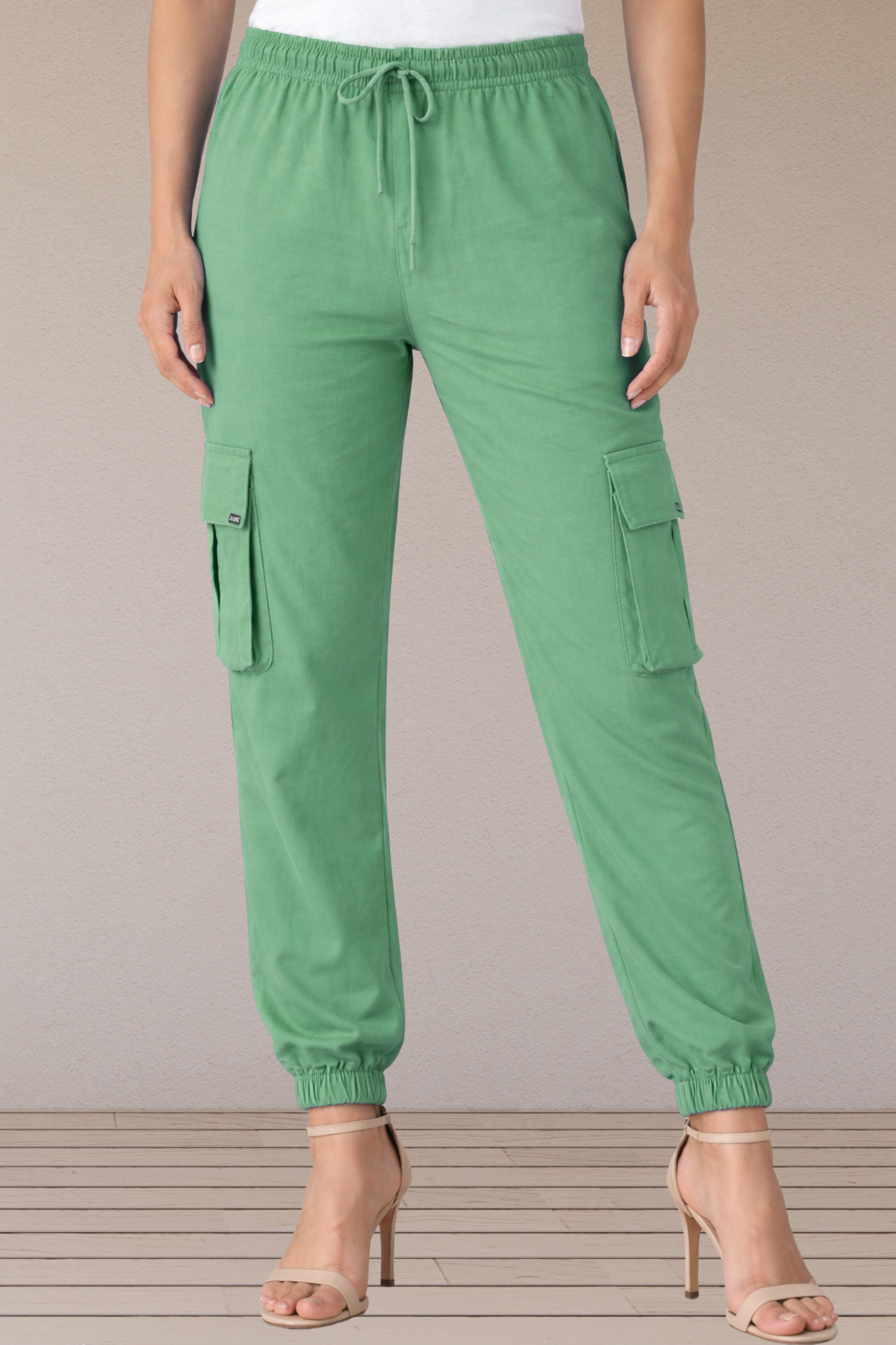 Mint Green Cotton Cargo Pants