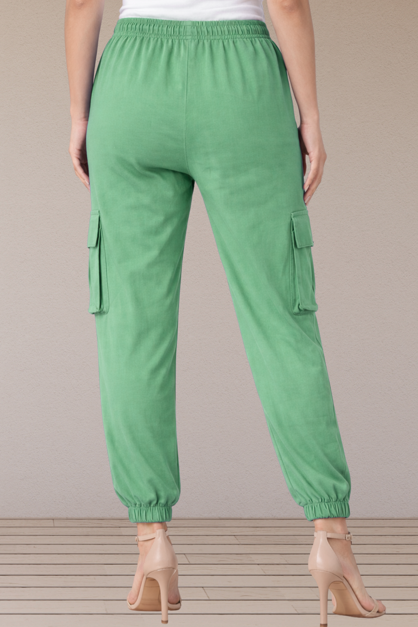 Mint Green Cotton Cargo Pants