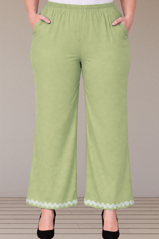 Mint Green Embellished Cotton Palazzo