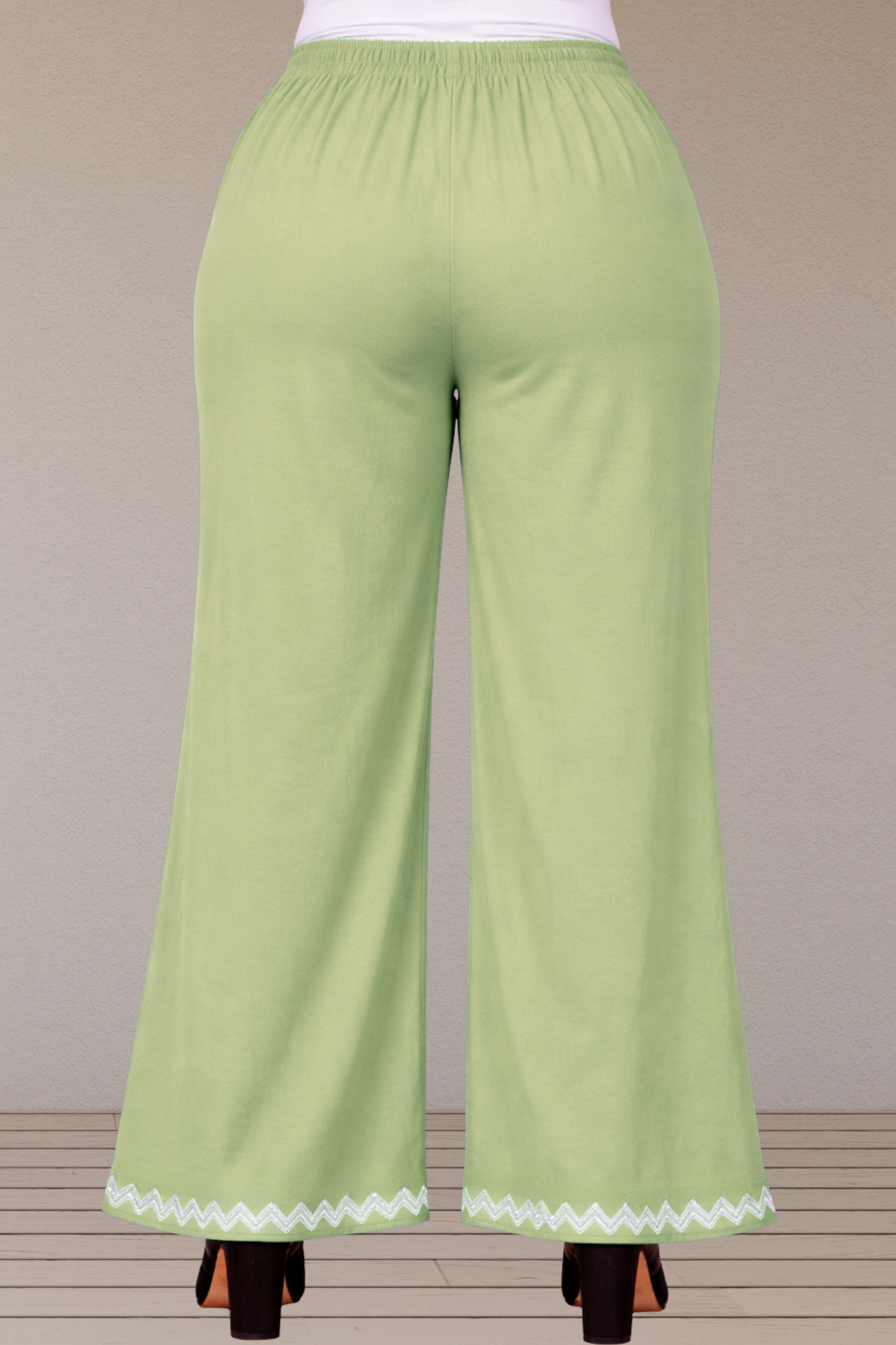 Mint Green Embellished Cotton Palazzo