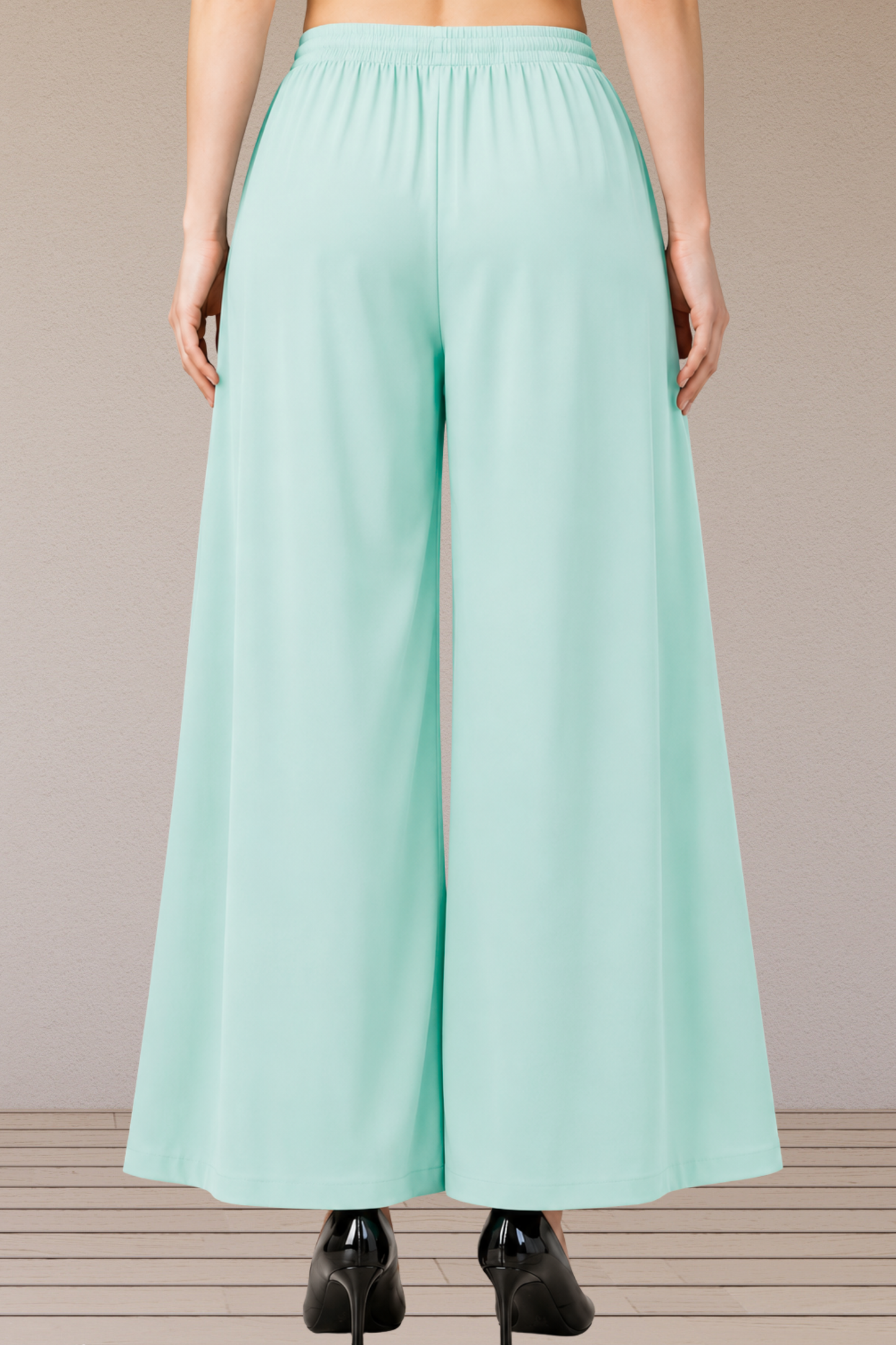 Mint Green Flared Palazzo Pant