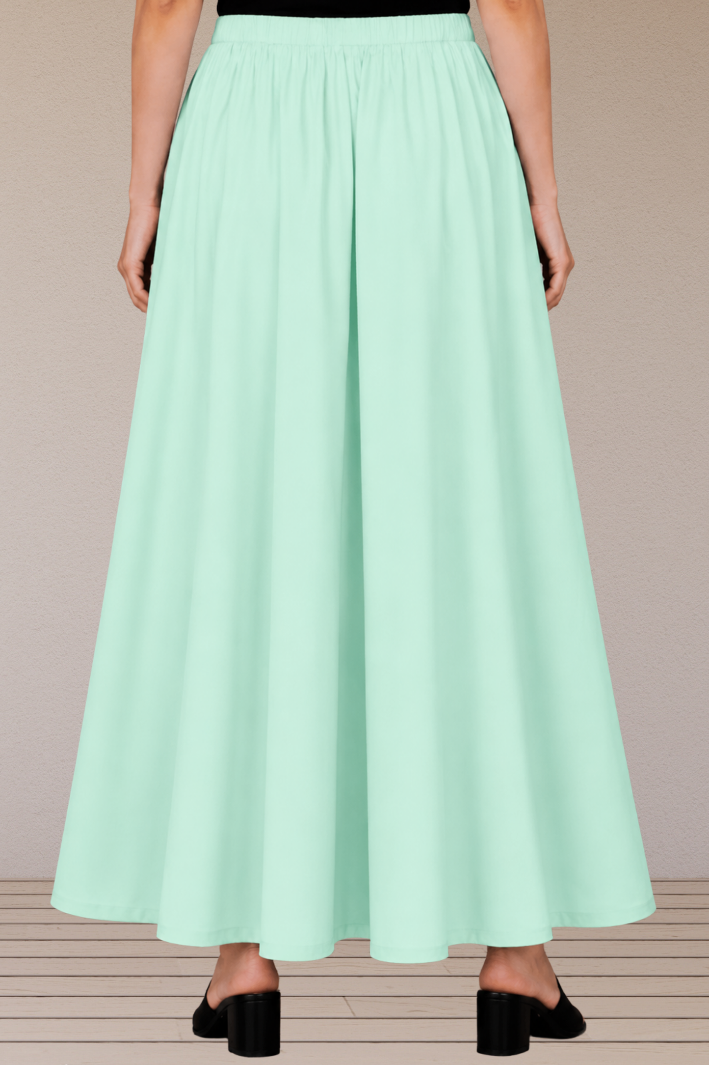 Mint Green Rayon Long Skirt