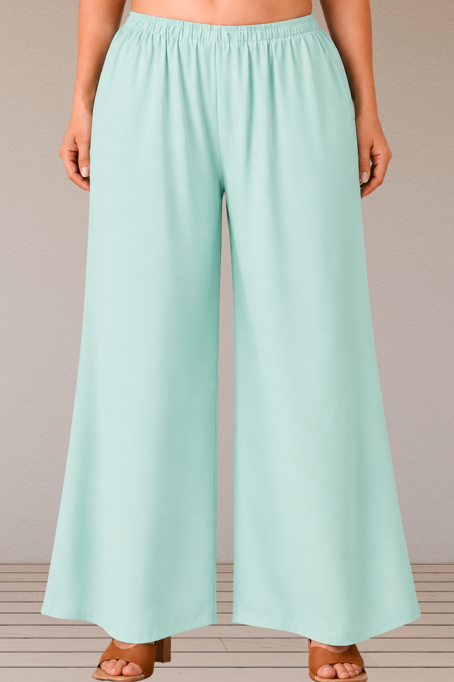 Mint Green Rayon Loose Palazzo