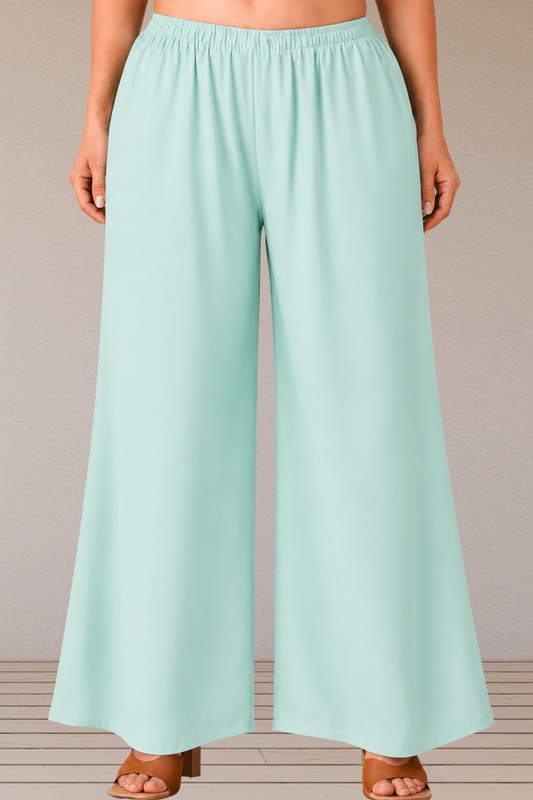 Mint Green Rayon Loose Palazzo