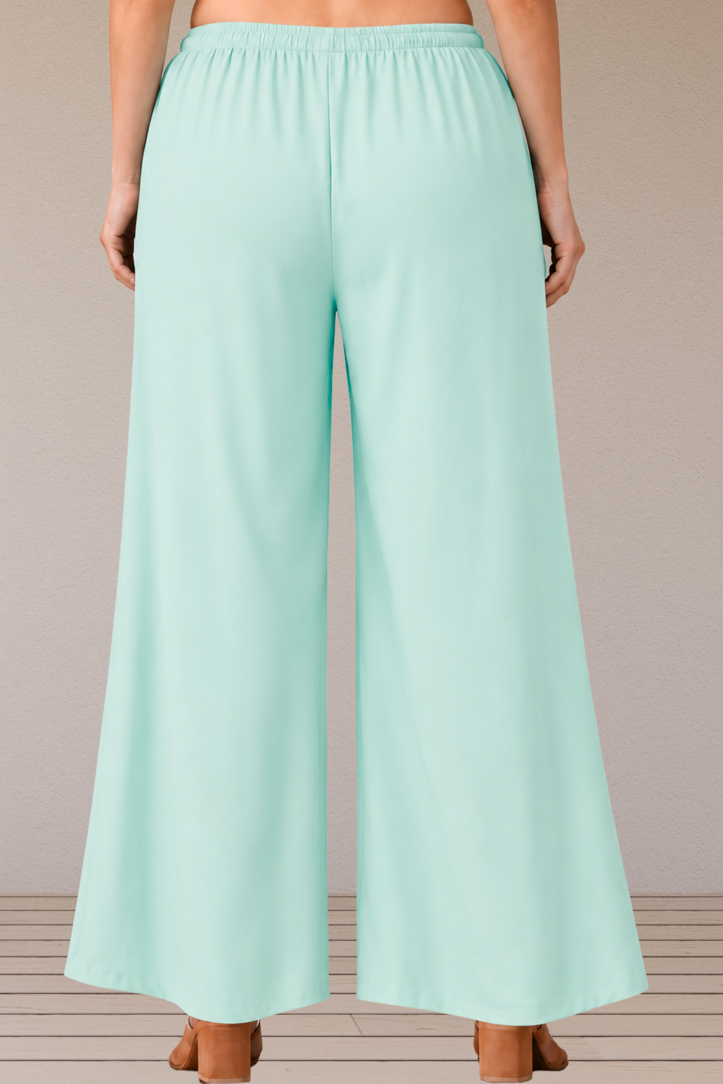 Mint Green Rayon Loose Palazzo