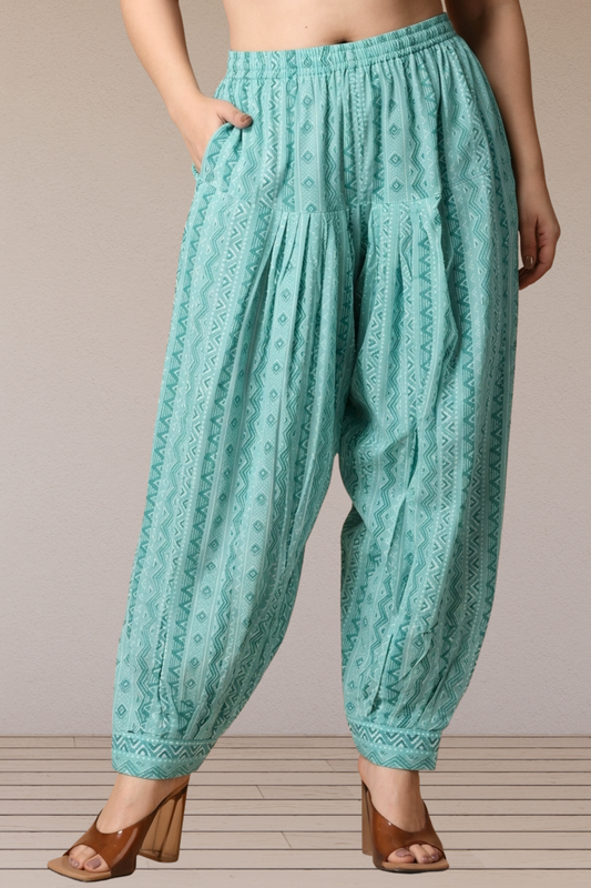 Mint Print Afghani Salwar