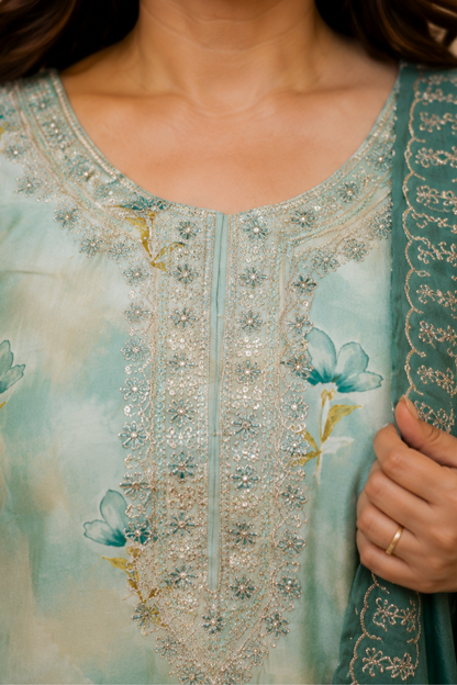 Mint & Teal Zari Delight Suit
