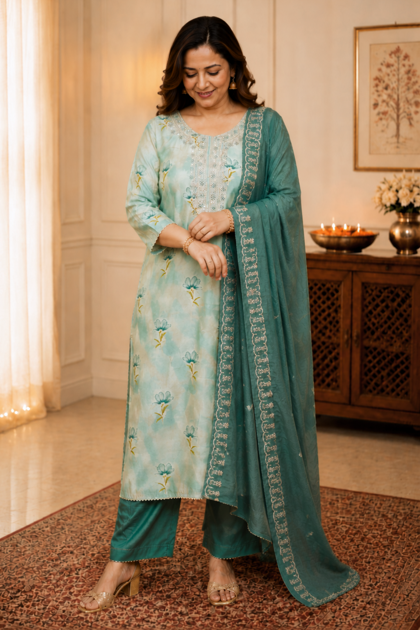 Mint & Teal Zari Delight Suit