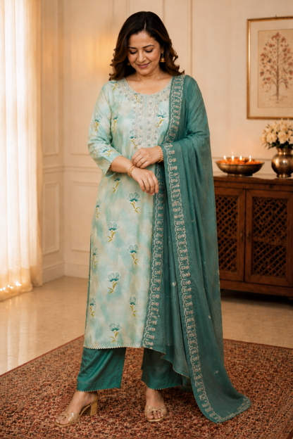 Mint & Teal Zari Delight Suit
