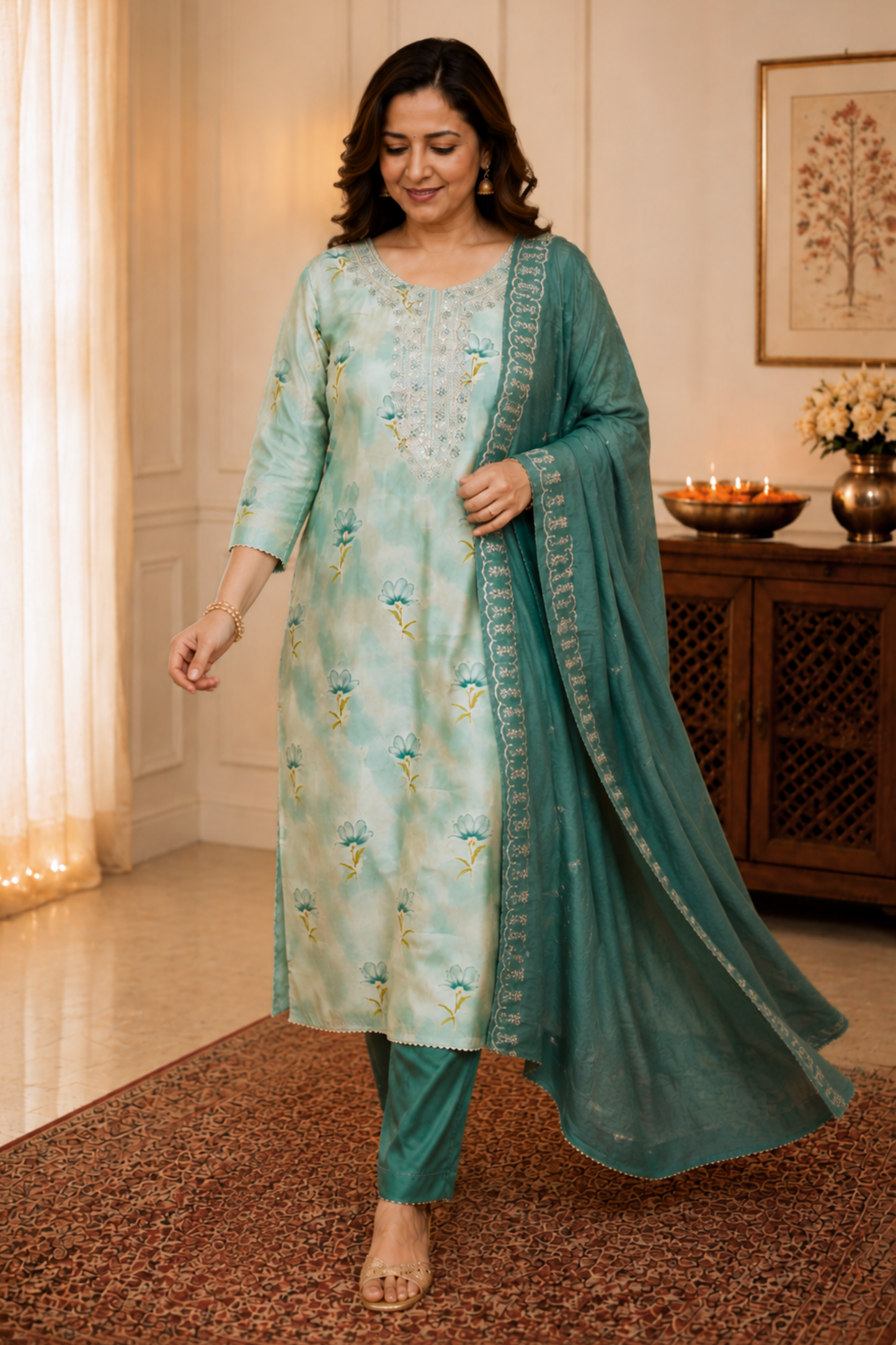 Mint & Teal Zari Delight Suit