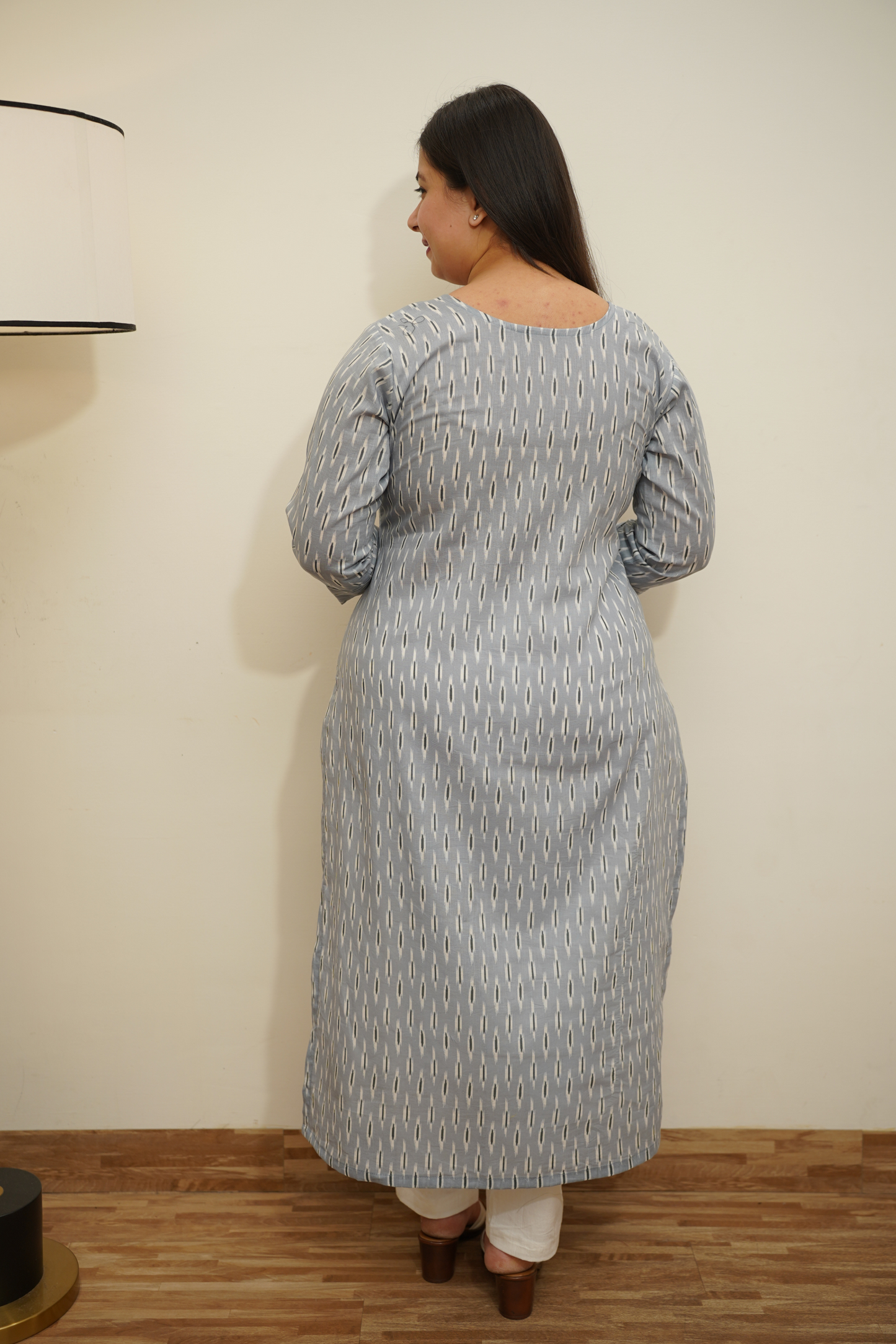 Misty Grey Printed Kurta