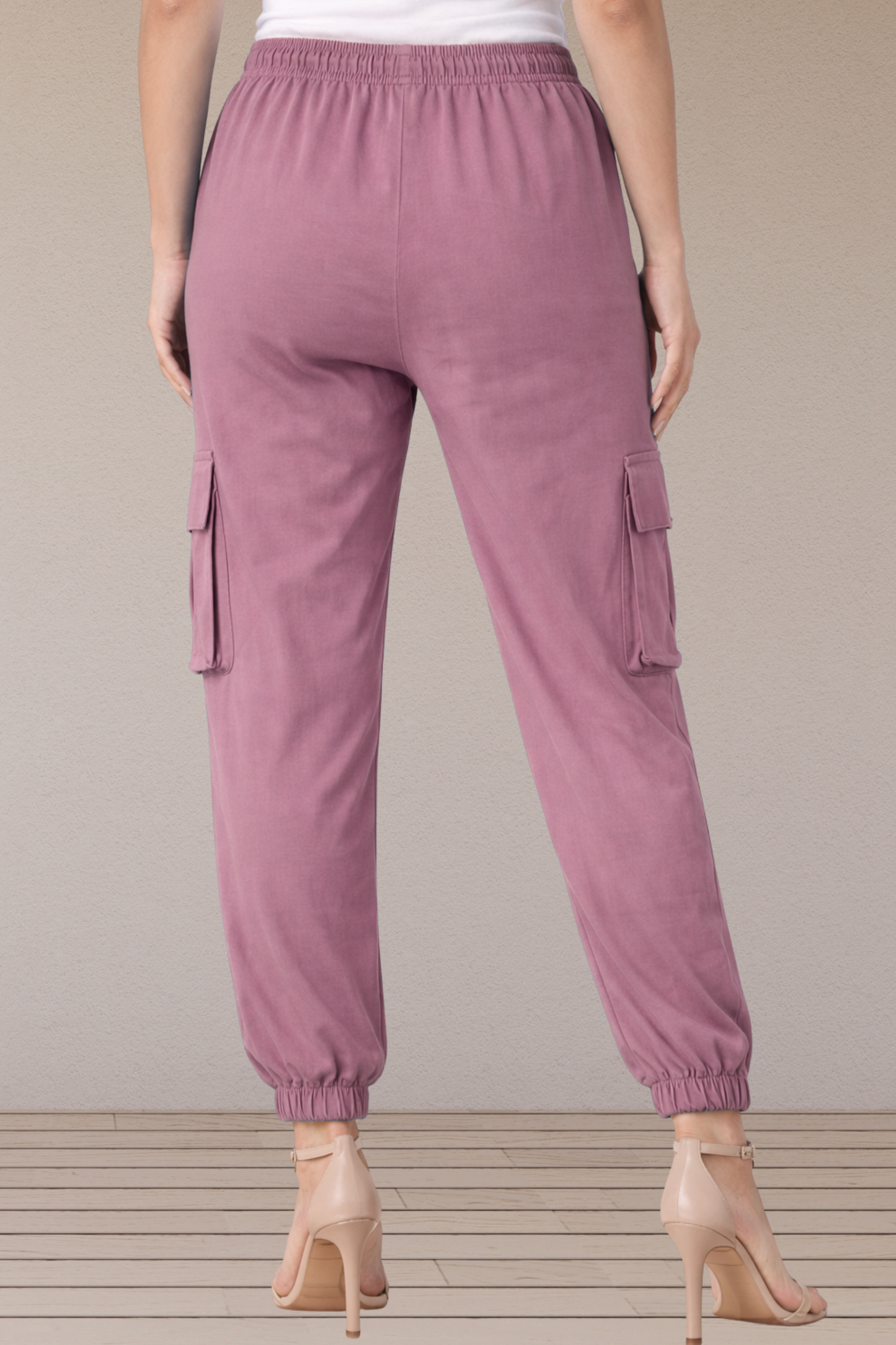 Misty Mauve Cotton Cargo Pants