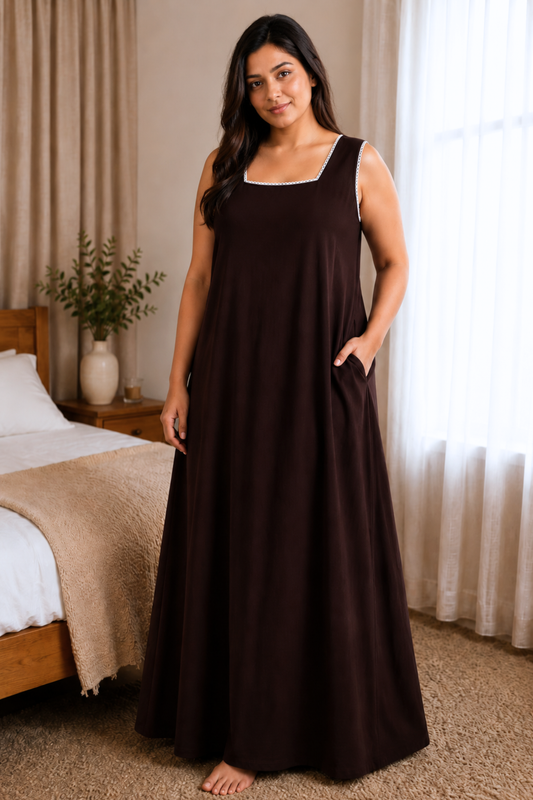 Mocha Brown Rayon Night Gown