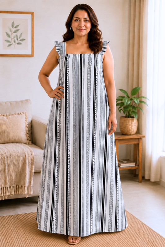 Easy Unwind Striped Lounge Dress