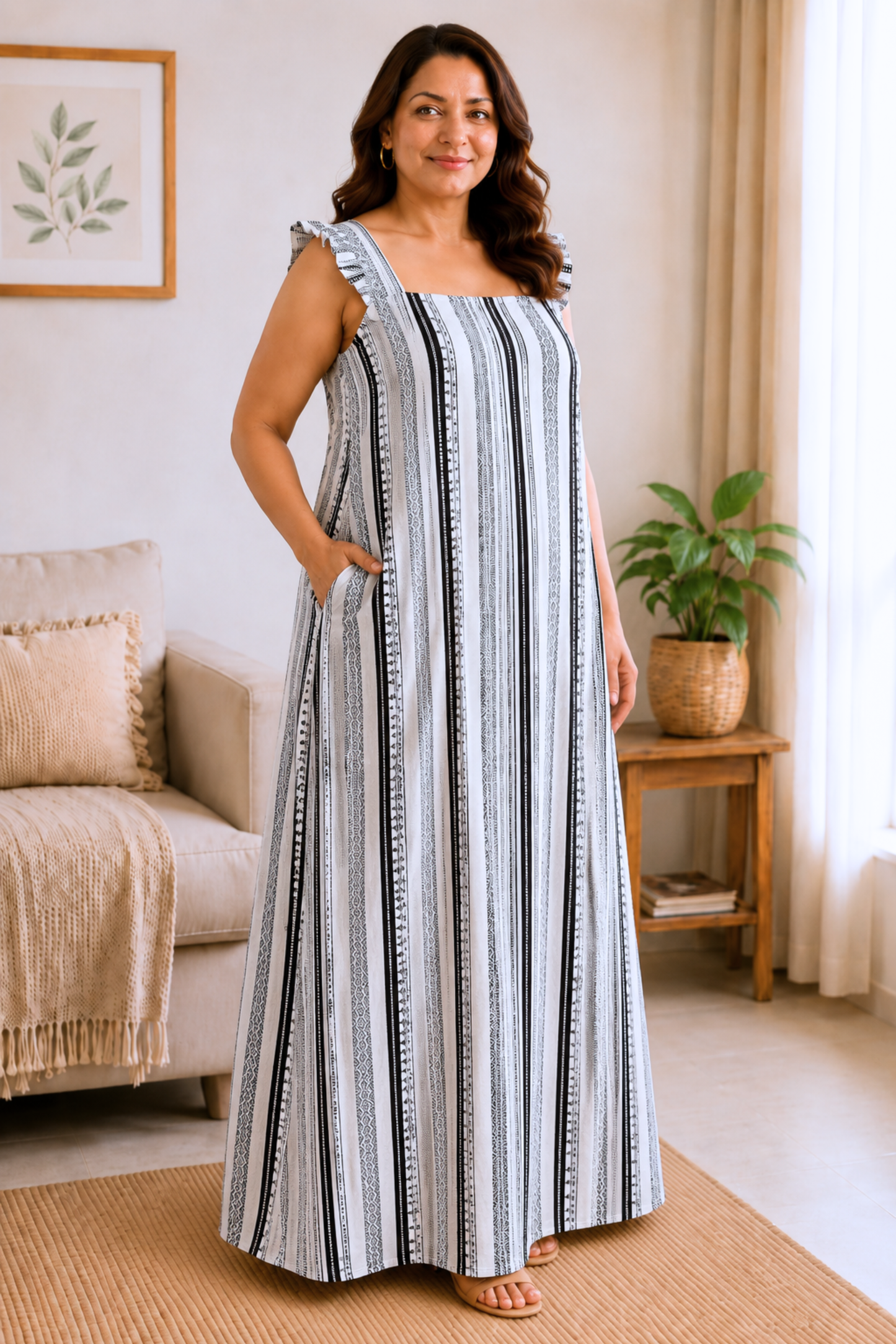 Easy Unwind Striped Lounge Dress