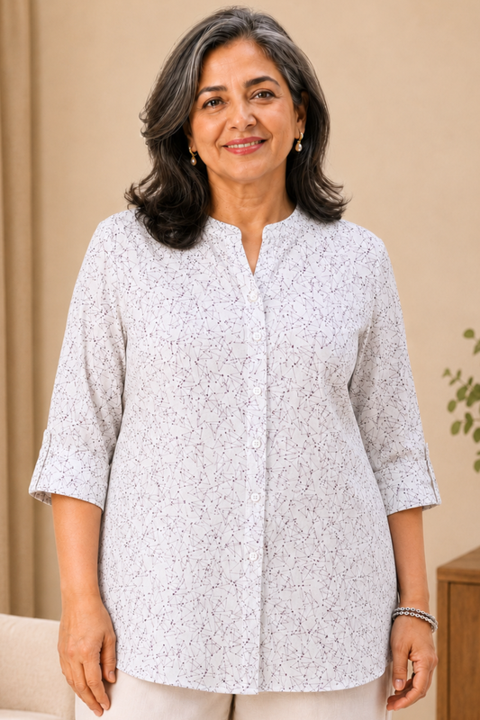 Moonlight Sketch Printed Short Kurta