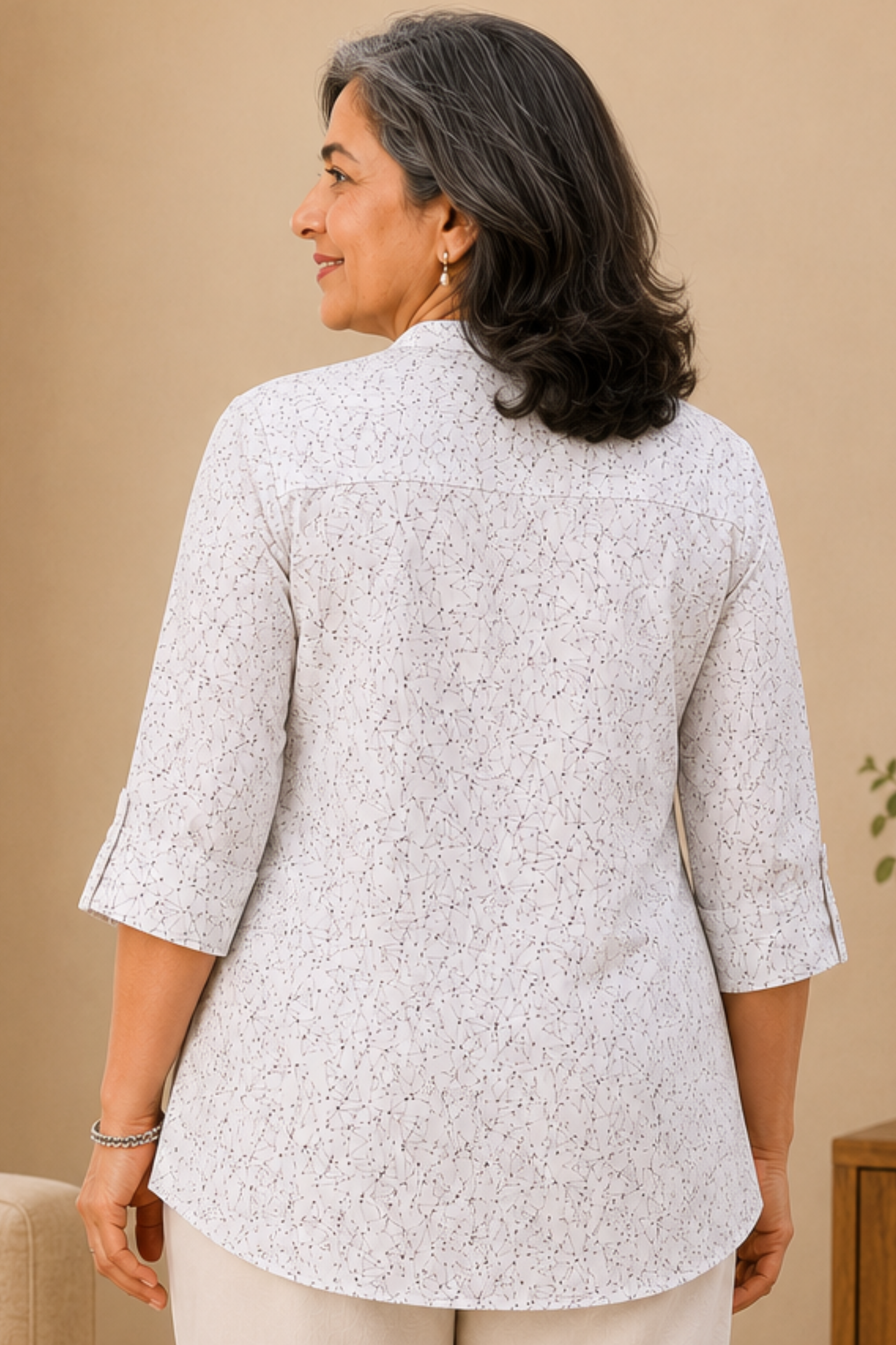 Moonlight Sketch Printed Short Kurta