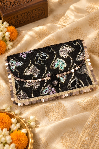 Moonlit Sequins Handcrafted Shagun Envelope