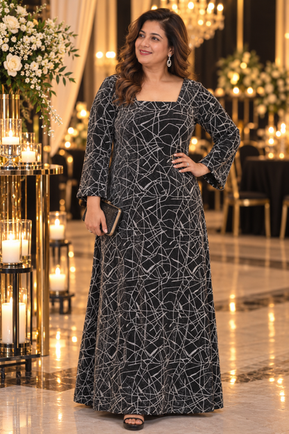 Moonlit Radiance Shimmer Cocktail Dress