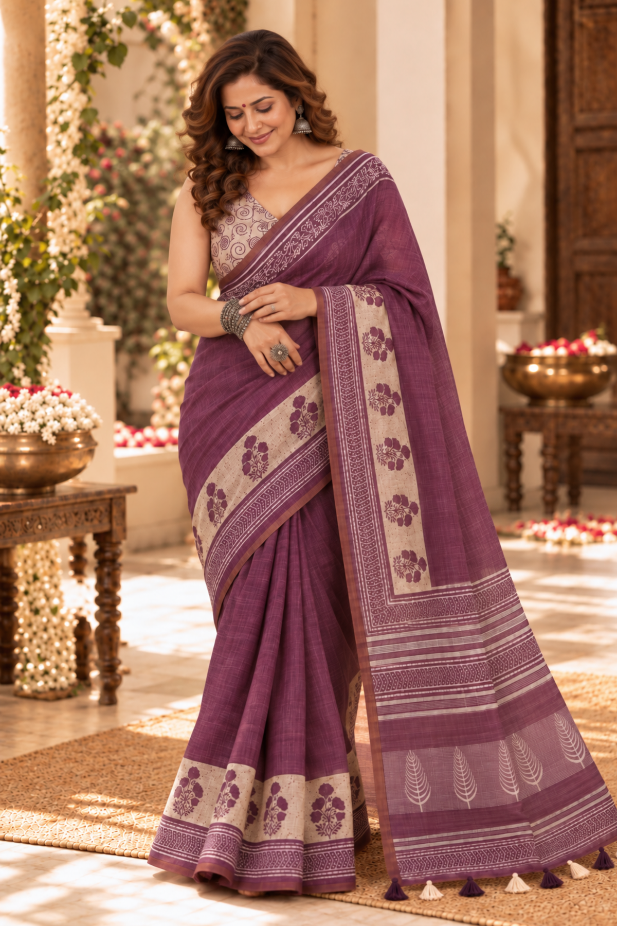 Mridula Printed Saree With 1.5 Mtr Blouse Piece