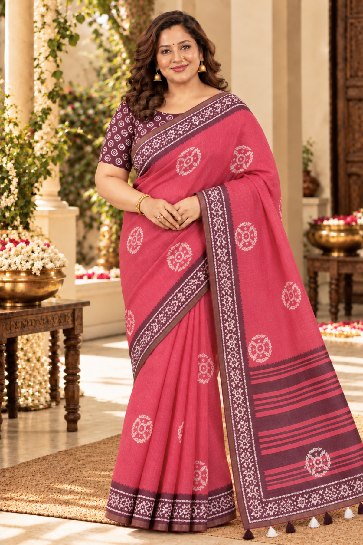 Mridula Printed Saree With 1.5 Mtr Blouse Piece
