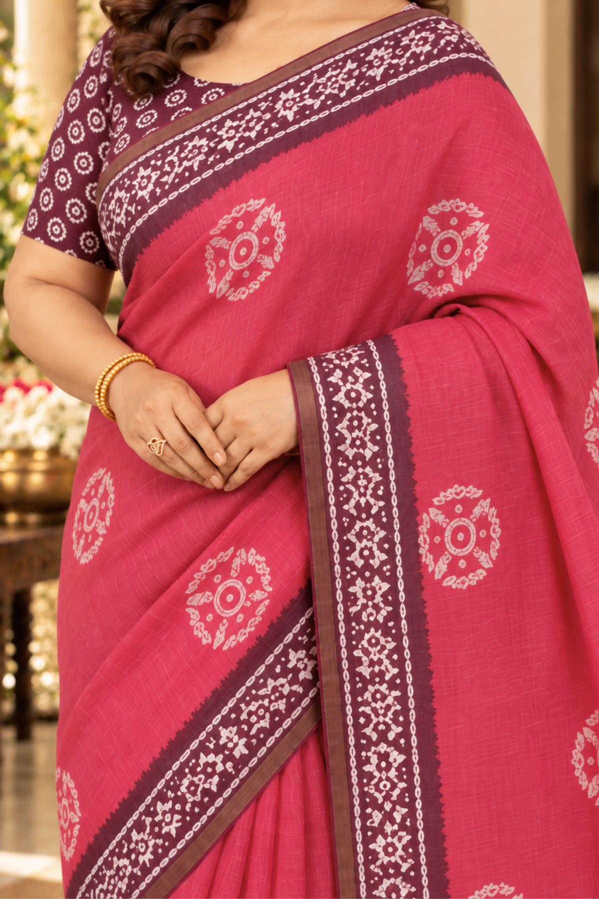 Mridula Printed Saree With 1.5 Mtr Blouse Piece