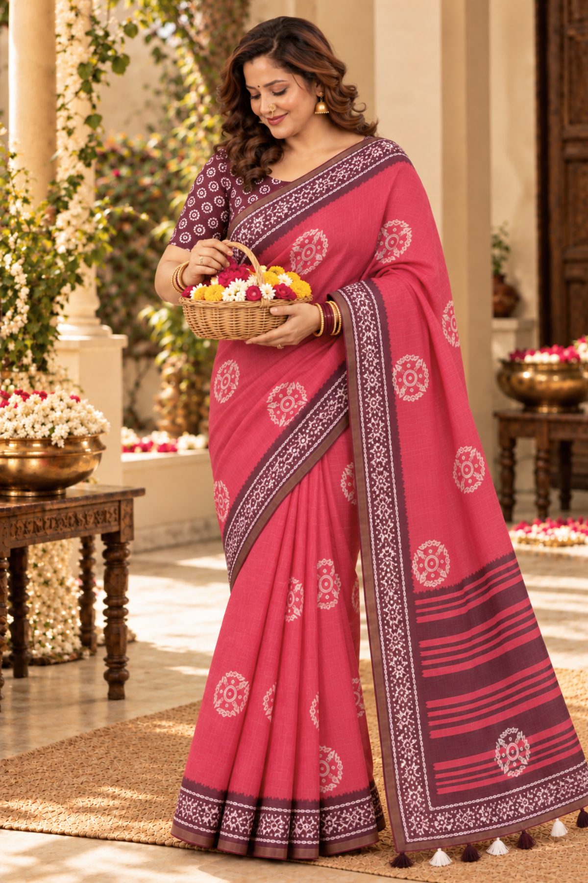 Mridula Printed Saree With 1.5 Mtr Blouse Piece