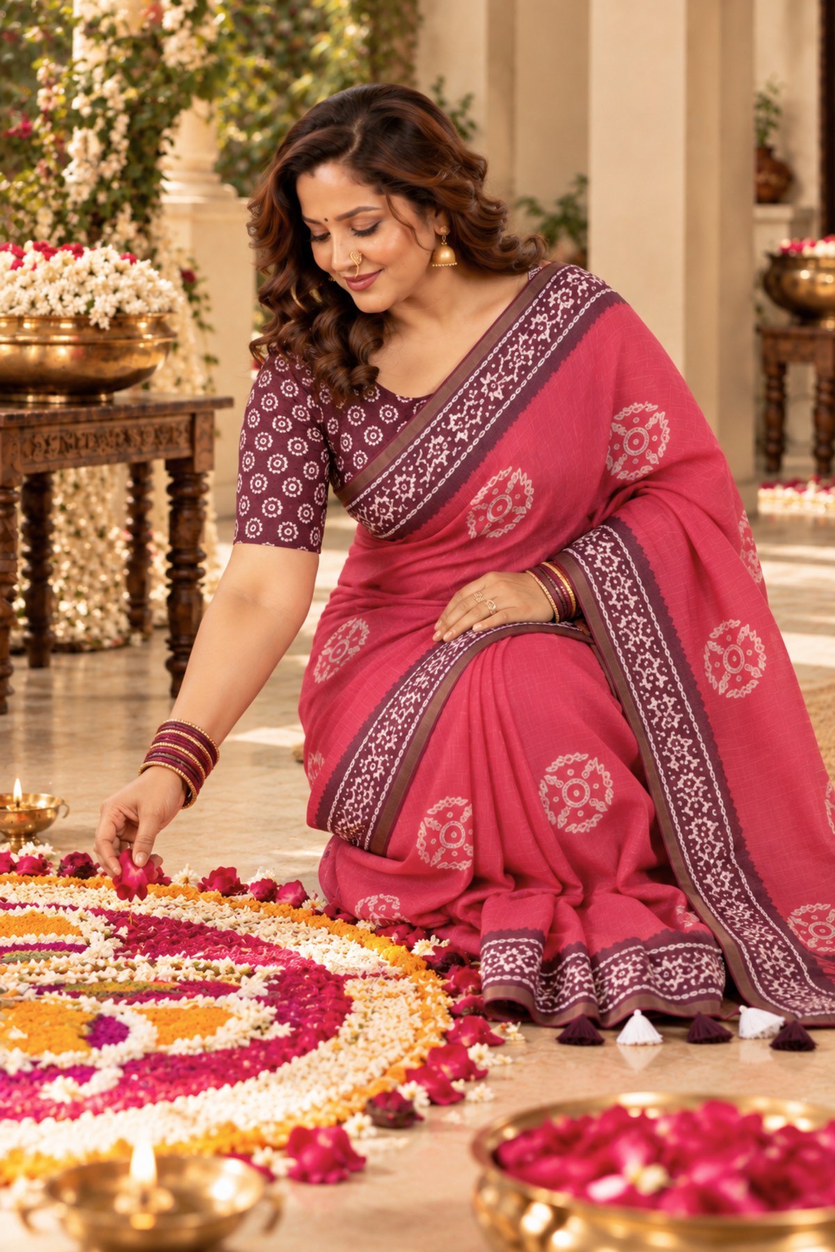 Mridula Printed Saree With 1.5 Mtr Blouse Piece