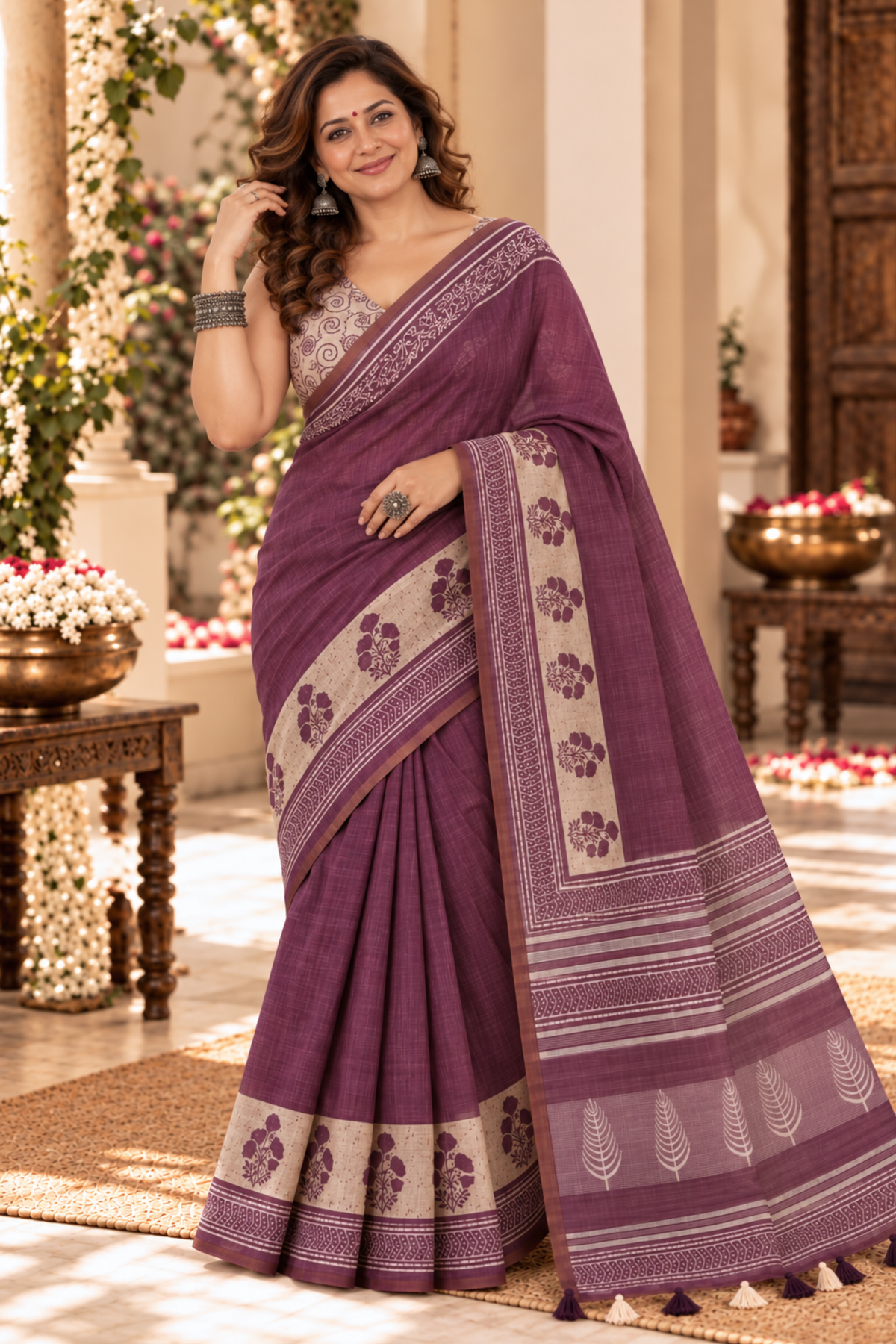 Mridula Printed Saree With 1.5 Mtr Blouse Piece