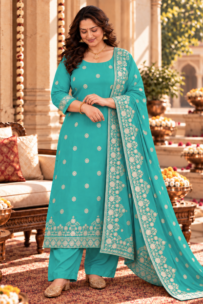 Mrinal Firozi Jacquard Silk Suit