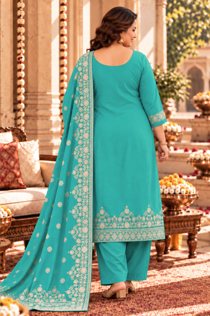 Mrinal Firozi Jacquard Silk Suit