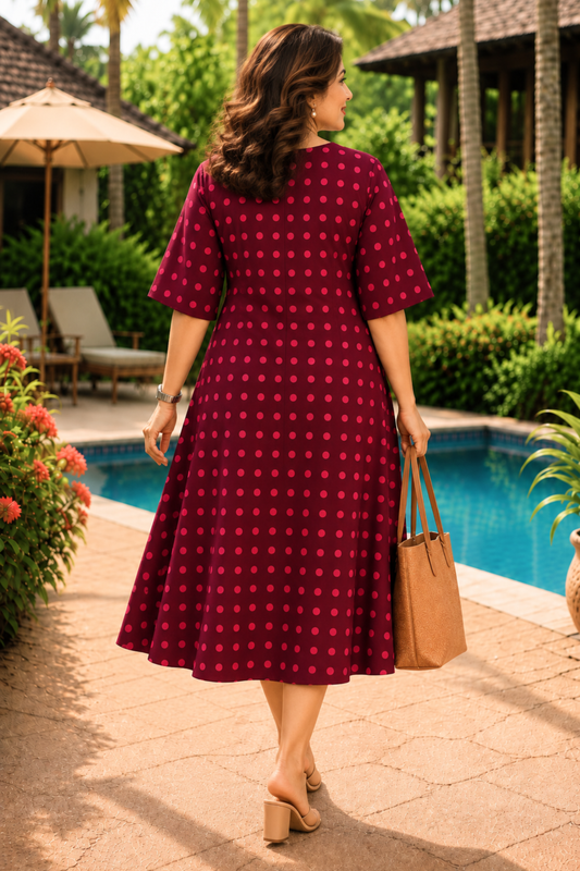 Mulberry Pop Printed Dress With Pockets