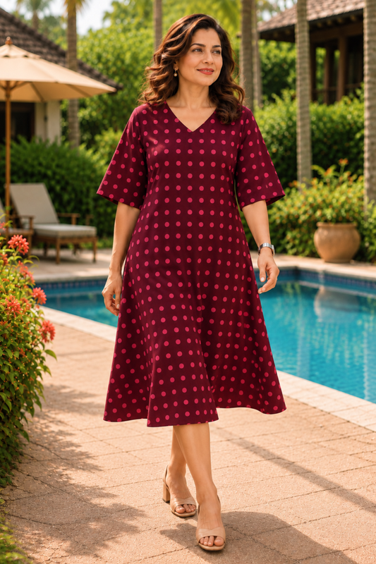 Mulberry Pop Printed Dress With Pockets