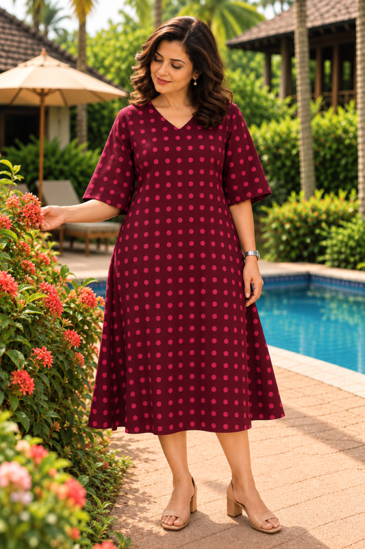 Mulberry Pop Printed Dress With Pockets