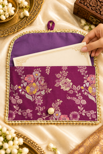 Mulberry Velvet Handcrafted Shagun Envelope
