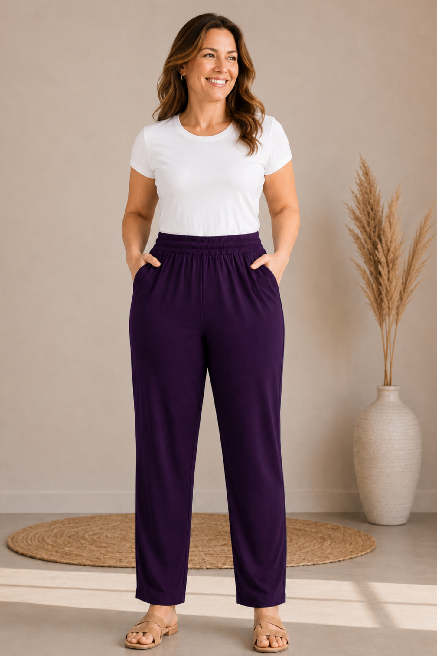 Mulberry Wine Everyday Cotton Kurti Pants