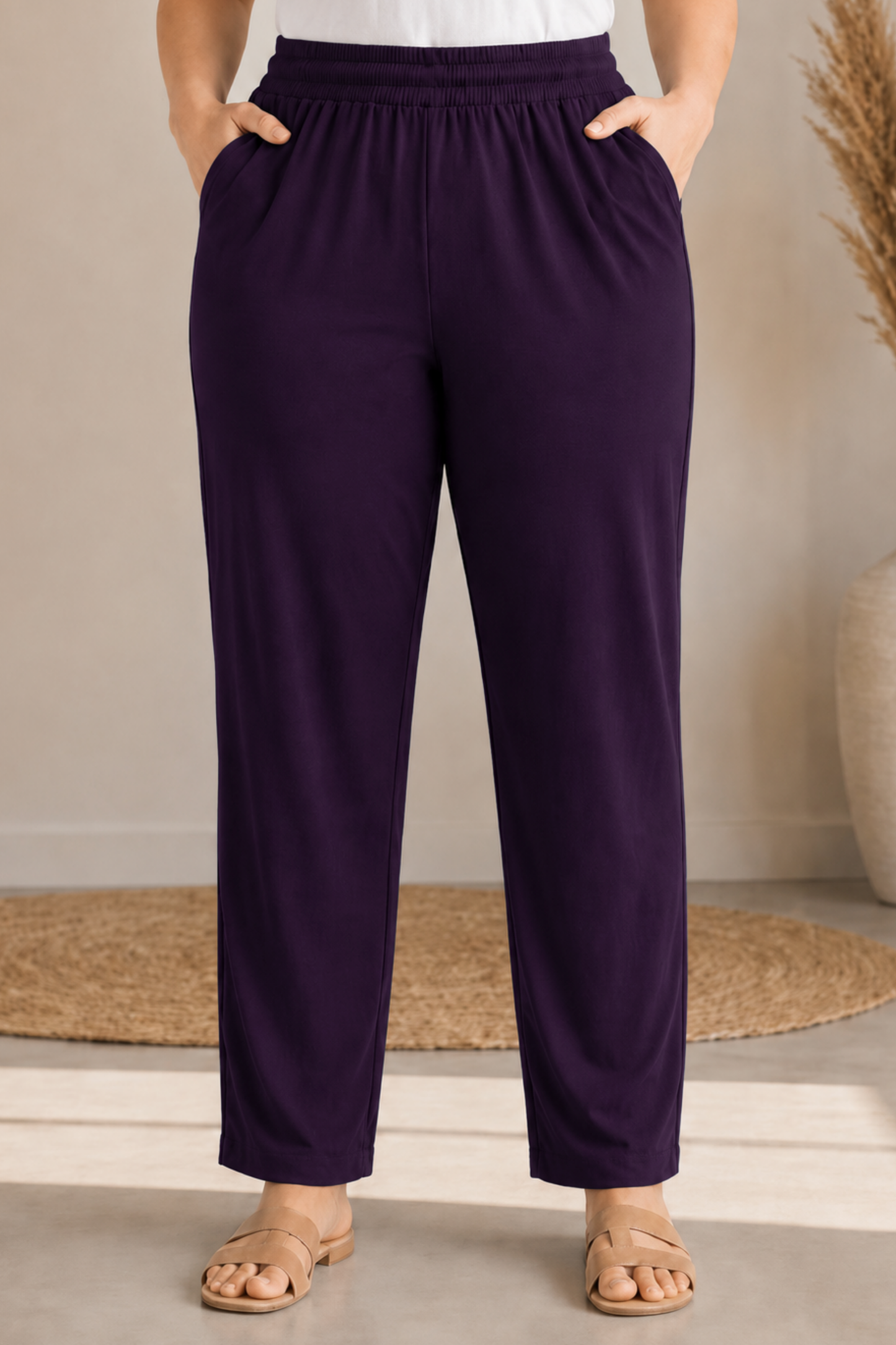 Mulberry Wine Everyday Cotton Kurti Pants