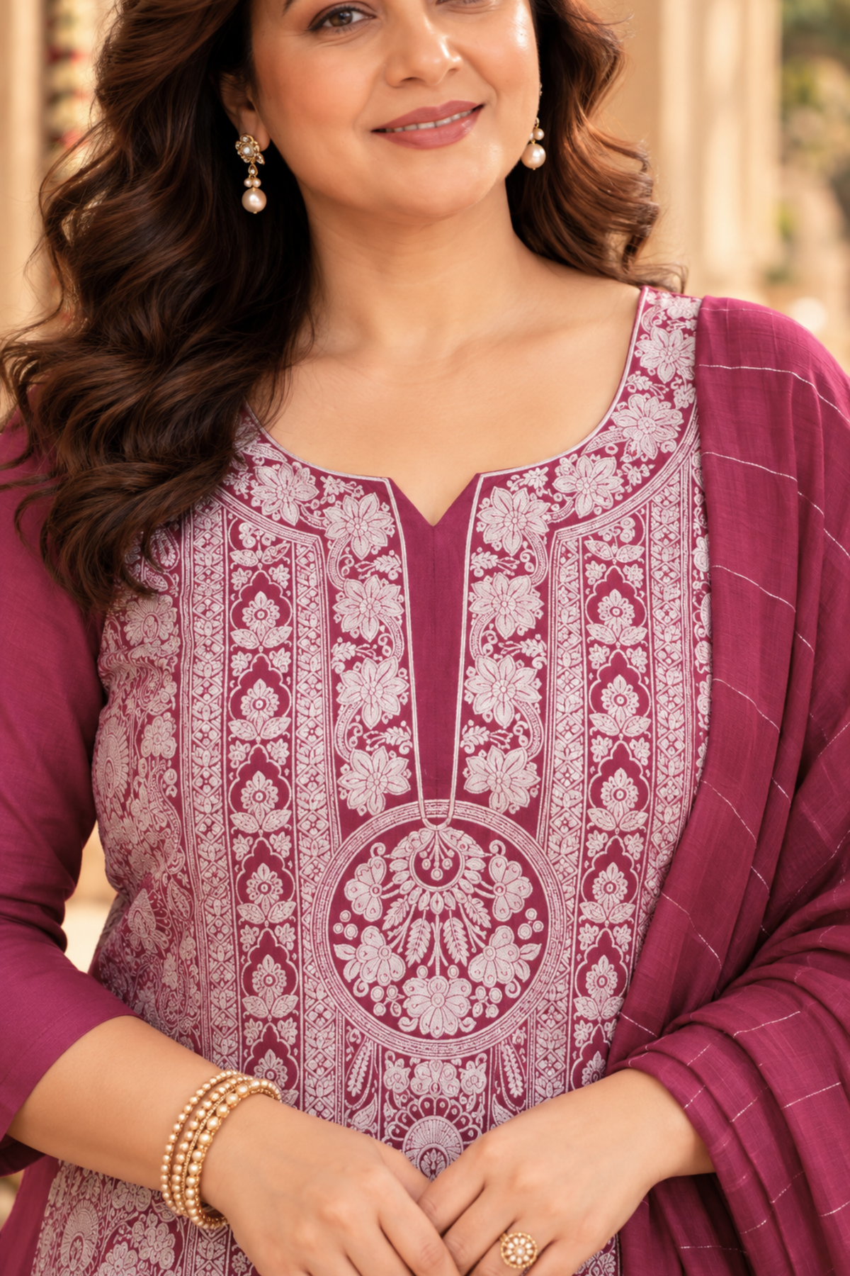 Mulberry Wine Jacquard Linen Suit