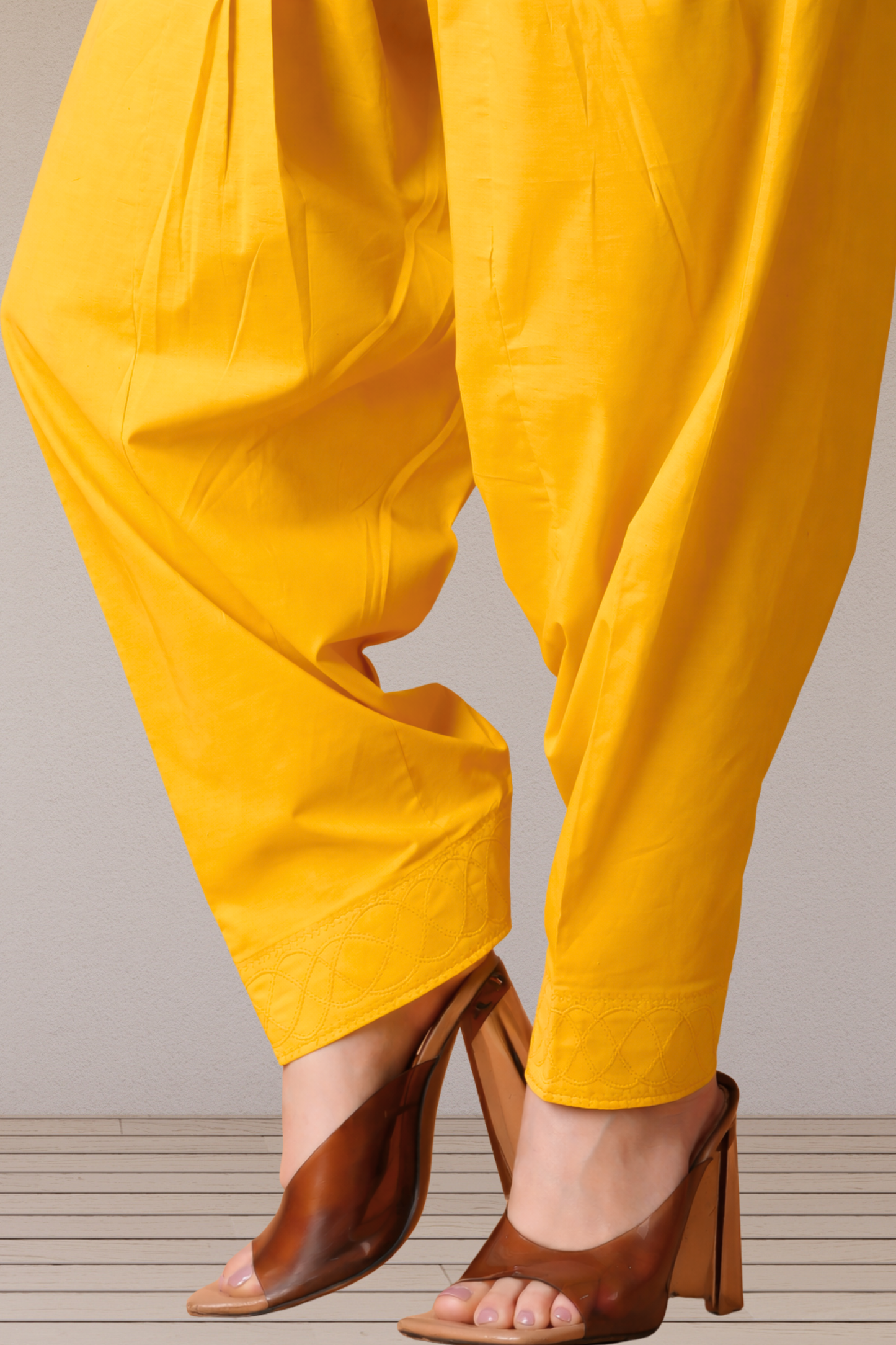 Mustard Cotton Patiala Salwar