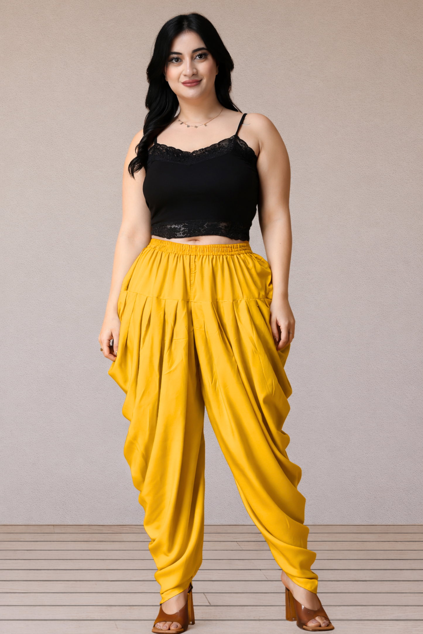 Mustard Belted Dhoti Salwar