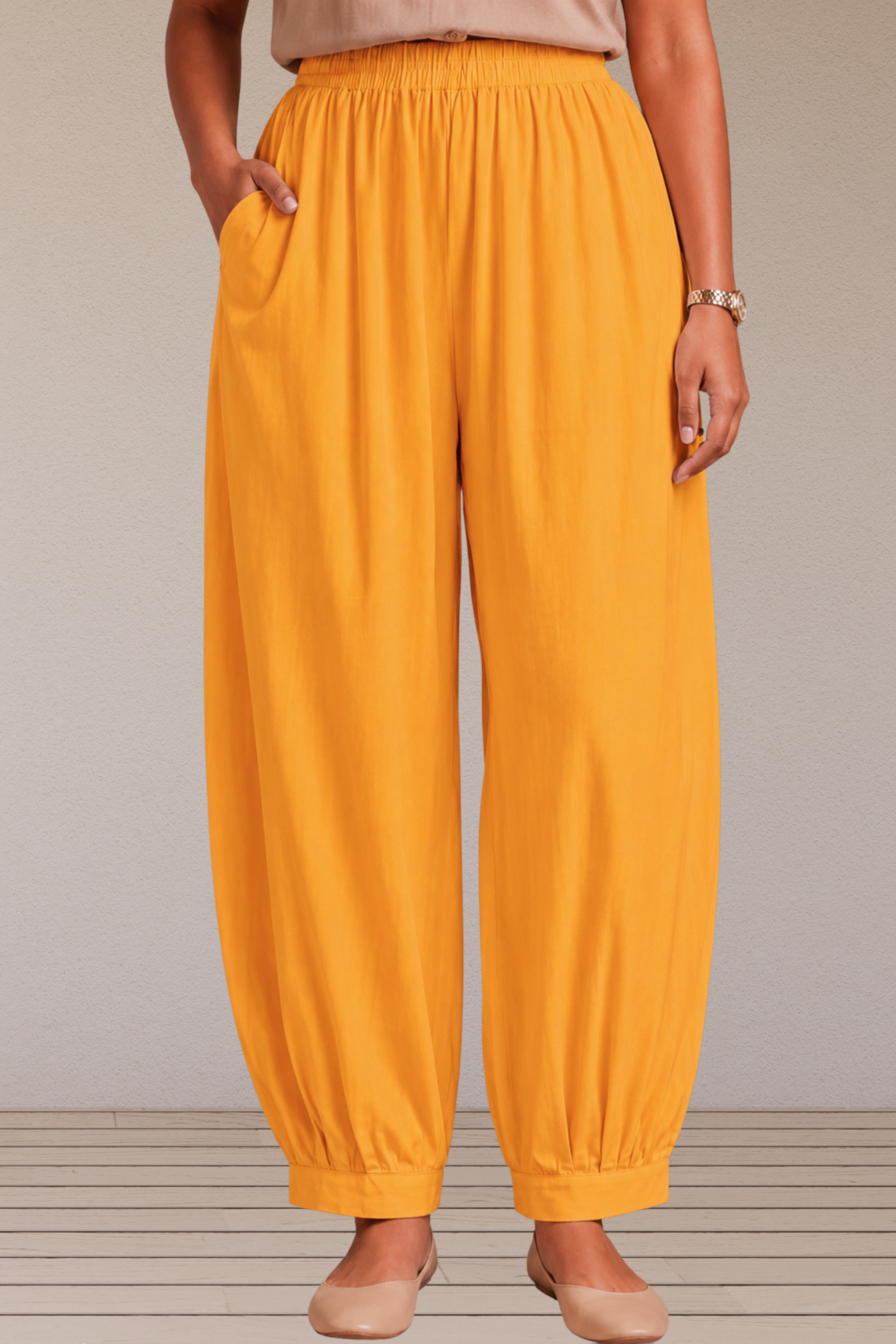 Mustard Cotton Afghani Pants