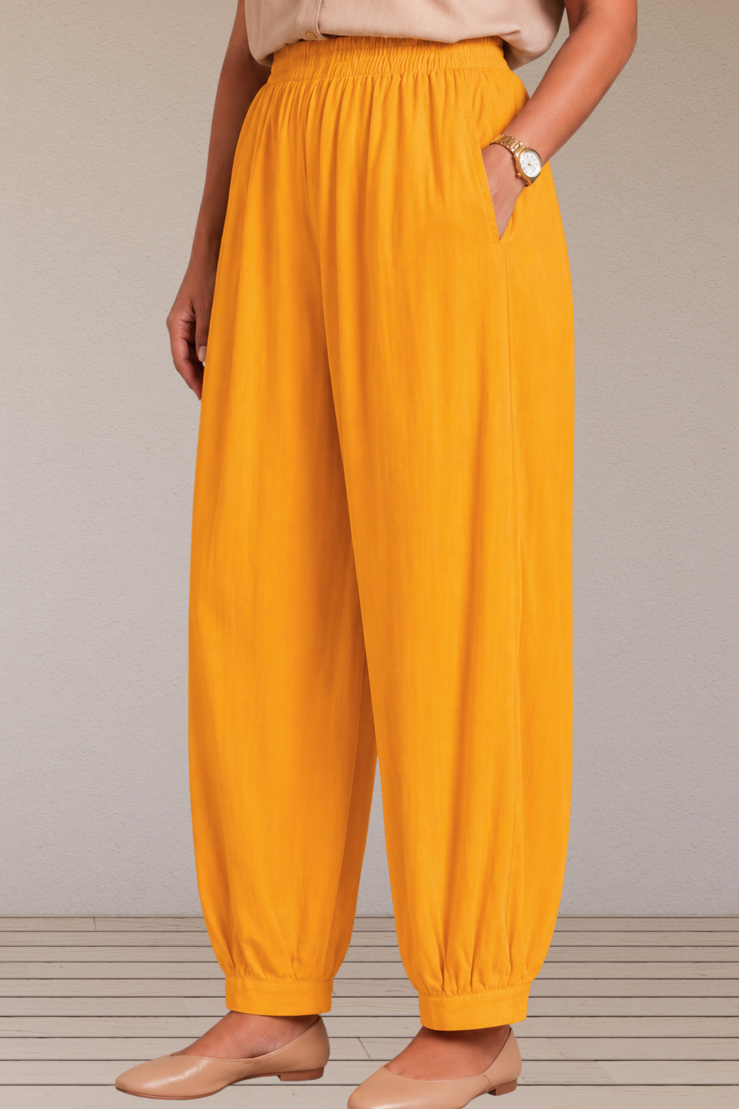 Mustard Cotton Afghani Pants