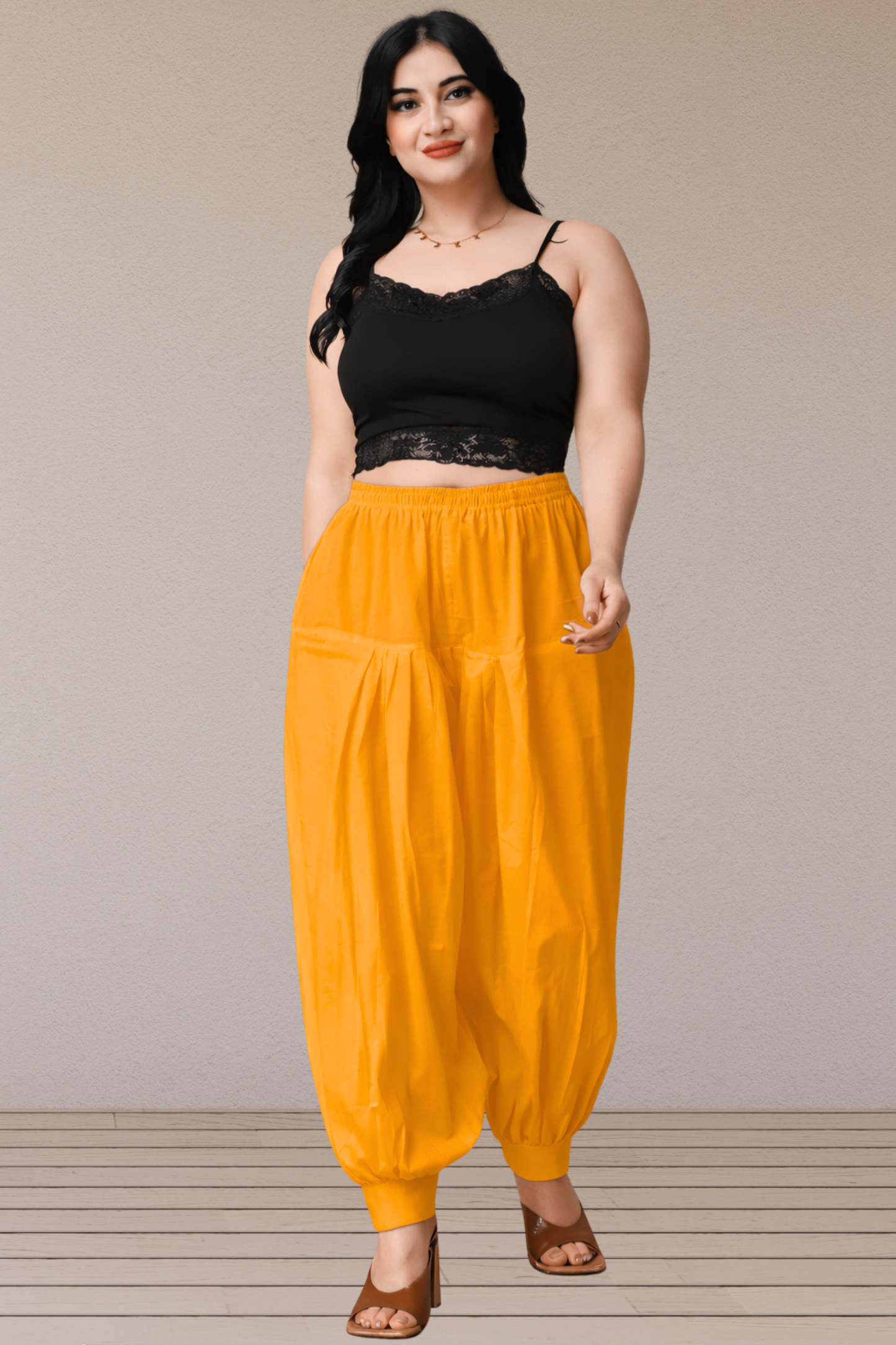 Mustard Cotton Afghani Salwar