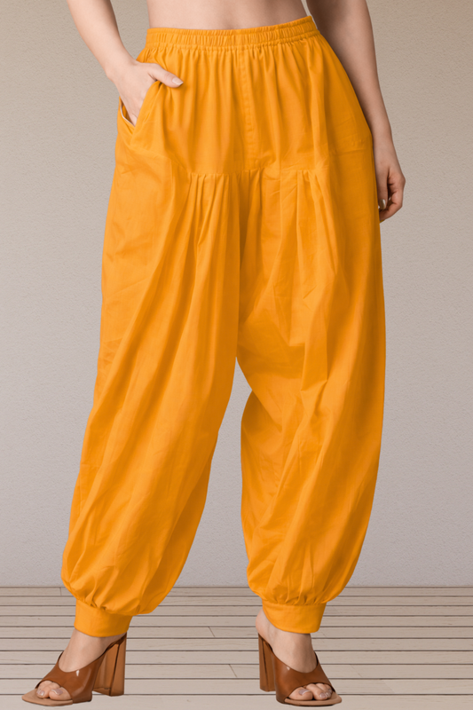 Mustard Cotton Afghani Salwar