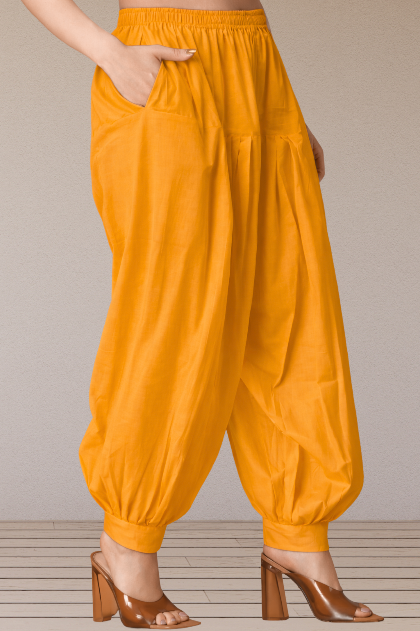 Mustard Cotton Afghani Salwar