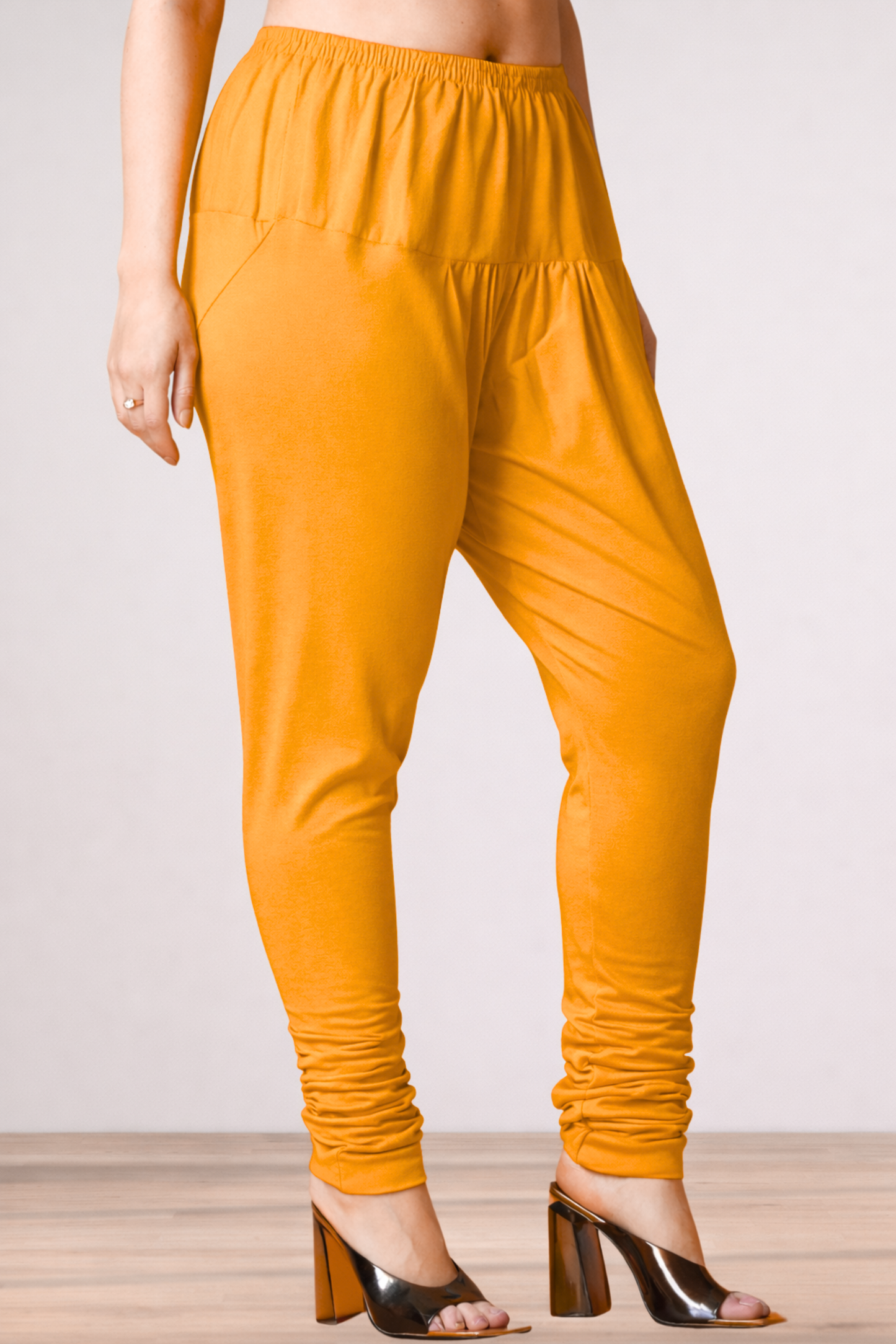 Mustard Cotton Churidar Pants